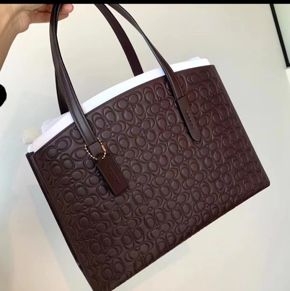 Coach Signature Leather Embossed Purse Bag Rare super Hard to Find Designer NWT - Picture 2 of 7